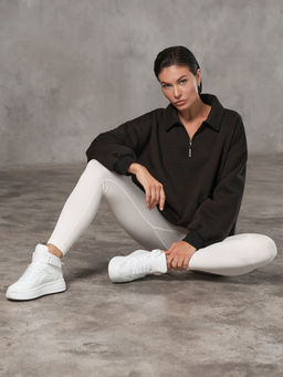 Утепленный свитшот с воротником на молнии - NEVERLATE фото 3