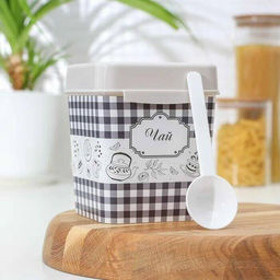 Цена за 2 шт. Ёмкость "Плетёнка" (чай) 1,2л. с ложкой М4830