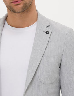 A__k Gri Ekstra Slim Fit Ceket