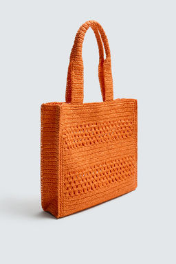 BOLSO SHOPPER TRENZADO / Blanco Crudo - Zara фото 4