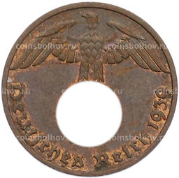 Монета 1 рейхспфенниг 1939 года F Германия