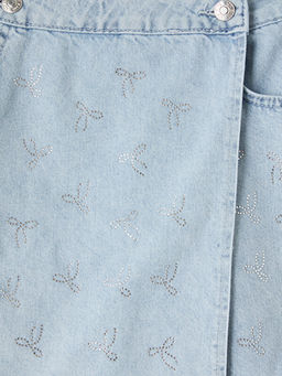K?z ?ocuk Ta? ??lemeli Jean ?ort Etek