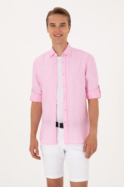 Erkek A__k Pembe Uzun Kollu G_mlek Sepette S_rpriz _ndirim