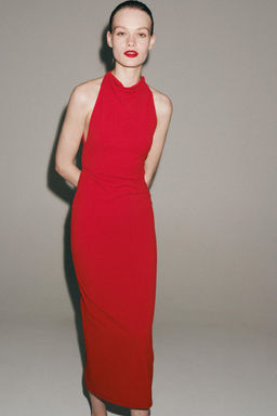 VESTIDO LARGO HALTER / Rojo