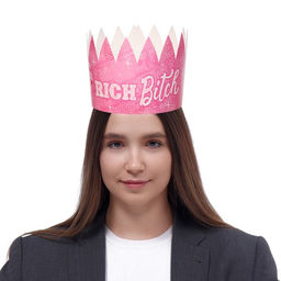 Цена за 10 шт. Корона каранавальная «Rich Bitch», картон, 64 х 10,1 см.
