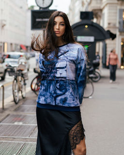 УДЛИНЁННЫЙ СВИТШОТ С ПРИНТОМ SNK011 - Sahar art lab фото 7