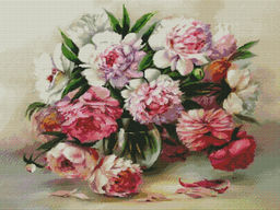 Вышивка крестиком 40х50см, Пионы