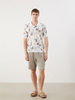 Polo Yaka Desenli Pike Erkek Ti??rt