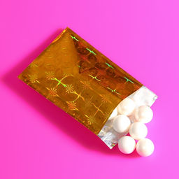 Цена за 50 шт. Пакет подарочный голографический с липкой лентой, «Шарм», 7.5×12+2 см, МИКС