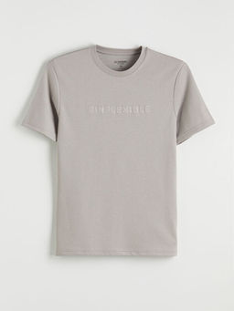 Bisiklet Yaka Bask?l? Penye Erkek Ti??rt