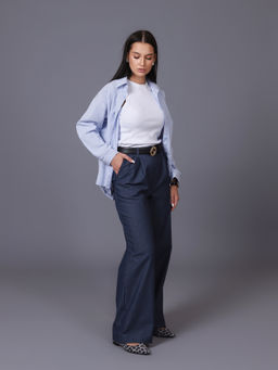 Женские Брюки широкие палаццо. С046 Джинс от фабрики Спортсоло