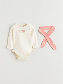 Bisiklet Yaka Uzun Kollu Bask?l? K?z Bebek ??t??tl? Body Pantolon ve Sa? Band? 3l? Tak?m