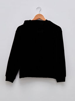 Kap??onlu Bask?l? Uzun Kollu K?z ?ocuk Sweatshirt - Waikiki фото 2