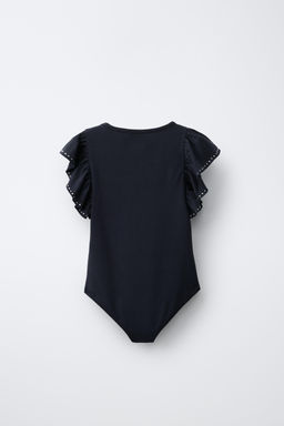 BODY VOLANTE Y TACHAS CON MODAL / Antracita oscuro - Zara фото 2