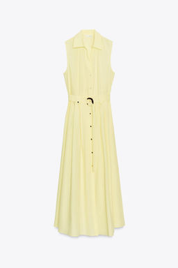 POPLIN MIDI DRESS WITH BELT - Zara фото 7