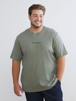 Bisiklet Yaka Bask?l? Erkek Ti??rt