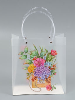 Пакет подарочный прозрачный, "Букет цветов", 22 х 10 х 24 см