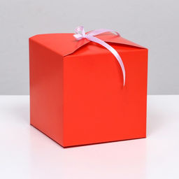 Цена за 10 шт. Коробка складная, квадратная, красная, 12 х 12 х 12 см,