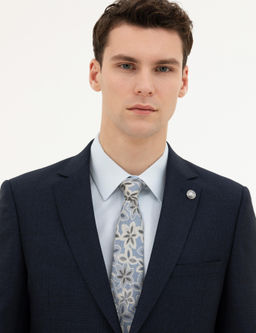 Lacivert Ex. Slim Fit Y_n Tak_m Elbise