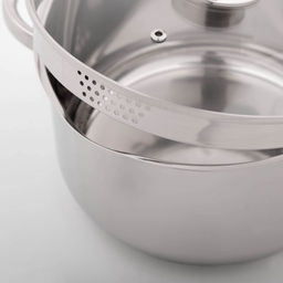 Кастрюля Magistro Klimena, 4.6 л, AISI - 201, крышка-дуршлаг, носик для слива, капсульное дно, индукция, нержавеющая сталь  фото 3