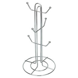 Подставка хромированная 6 крючков для чашек "Крона" h36см, д/основания-17,3см (Китай)