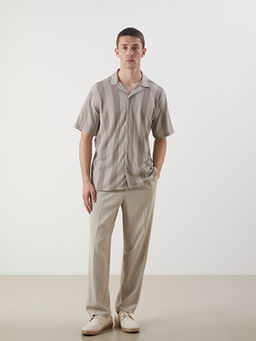 Regular Fit K?sa Kollu Desenli Erkek G?mlek