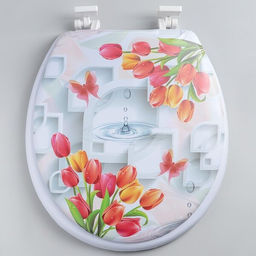 Сиденье для унитаза 36х42 "Тюльпаны"