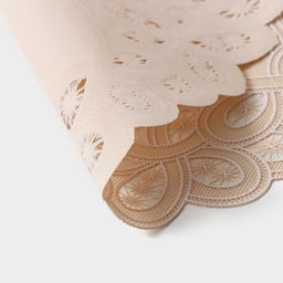 Цена за 12 шт. Салфетка ажурная «Цветок», d=38 см, бежевая