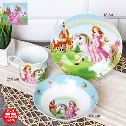 Набор посуды 3 предмета / C954# /уп 6/12/ Принцесса
