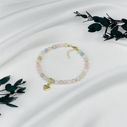 Анклет браслет на ногу из Берилла микс 21 см +