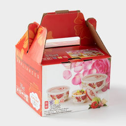 Набор салатников керамических с вакуумными крышками «Розалинда», 3 предмета: 250 мл, 550 мл, 850 мл, d=15,5/12,5/10 см