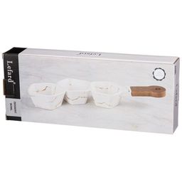 МЕНАЖНИЦА С ДЕРЕВЯННОЙ РУЧКОЙ КОЛЛЕКЦИЯ ЗОЛОТОЙ МРАМОР ЦВЕТ:WHITE 36*10*5 СМ - Lefard фото 2