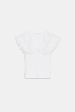 PETER PAN COLLAR T-SHIRT - Zara фото 6