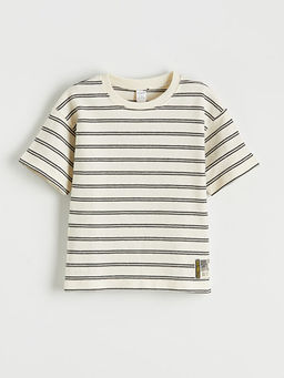 Bisiklet Yaka ?izgili Erkek ?ocuk Ti??rt