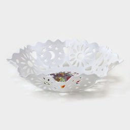 Цена за 2 шт. Ваза для хлеба и фруктов «Кубань. Месяц», d=20 см, белый, рисунок МИКС