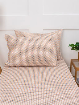 Простыня на резинке 090*200 см, бязь "Комфорт 150 см", борт 25 см (Виши, бежевый)