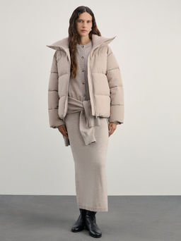 Куртка женская с широким вязаным воротником / Zarina  фото 2