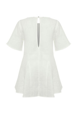 Trendyolmilla Siyah Muslin 100% Pamuk Plaj Elbise TBESS25EL00135  фото 6