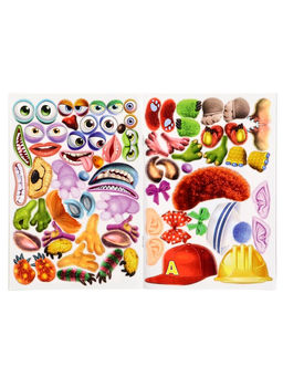 Цена за 3 шт. Книга с наклейками, сделай своего чудика «Ку-Ку-Ша»