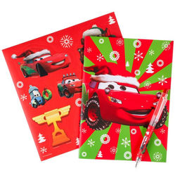 Подарочный набор канцелярии «С новым годом», блокнот А6, ручка, наклейки, «Тачки»