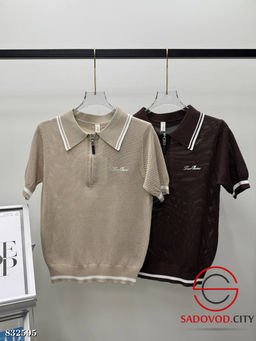 Футболка поло на полузамке