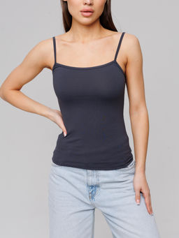 Женская майка на бретелях графит ЛТ-07 (33)