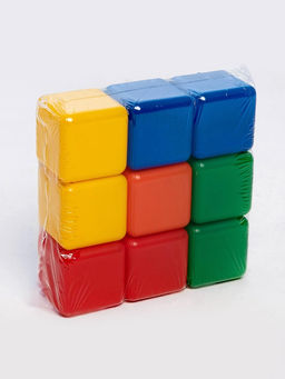 Цена за 3 шт. Кубики детские, пластиковые, цветные, 9 штук, 4×4 см