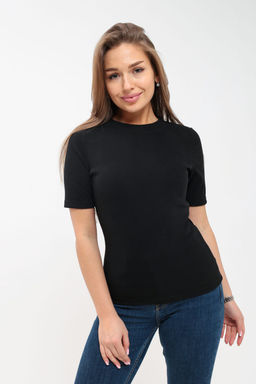 Футболка женская в рубчик (боковая молния)