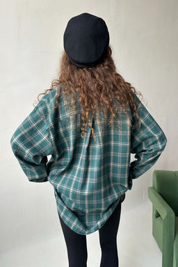 Рубашка женская HUG077/14/Зеленый, бежевый