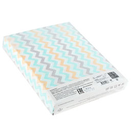 Постельное белье, комплект 1,5 спальный "Зигзаг удачи"/"Бирюзовый", 3 предмета: пододеяльник 145х215см, простыня 150х215см, наволочка 50х70см с клапаном-запахом, перкаль 110г/м2, хлопок 100%, упаковка "классическая" 32х41х2,5см, "Домашняя мода" (Росс