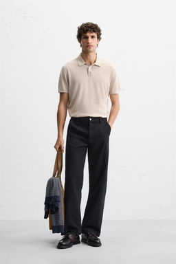 KNIT COTTON - SILK POLO SHIRT