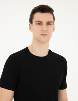 Siyah Slim Fit Basic Ti__rt