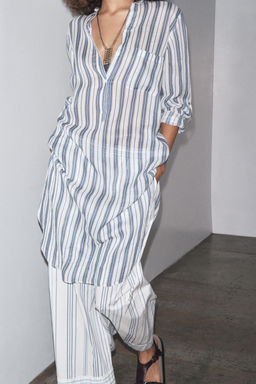 LIMITED EDITION STRIPED POPLIN TROUSERS