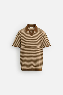 STRIPED KNIT POLO SHIRT - Zara фото 6